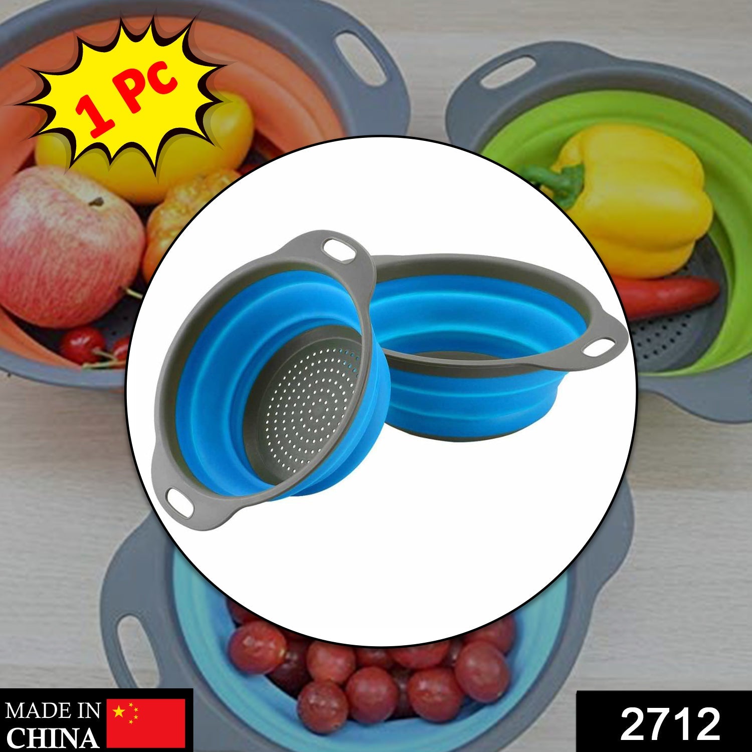 2712 Round Sili Strain used in all kinds of household and official kitchen purposes as a Foldable utensil. DeoDap 2712 Round Sili Strain used in all kinds of household and official kitchen purposes as a Foldable utensil. DeoDap